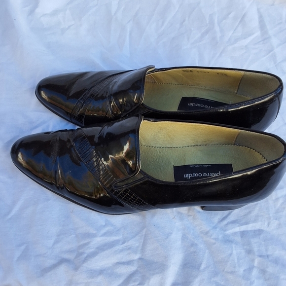 Pierre Cardin Vintage Unisex Black patent formal loafers M8.5 / W10 - Picture 2 of 8